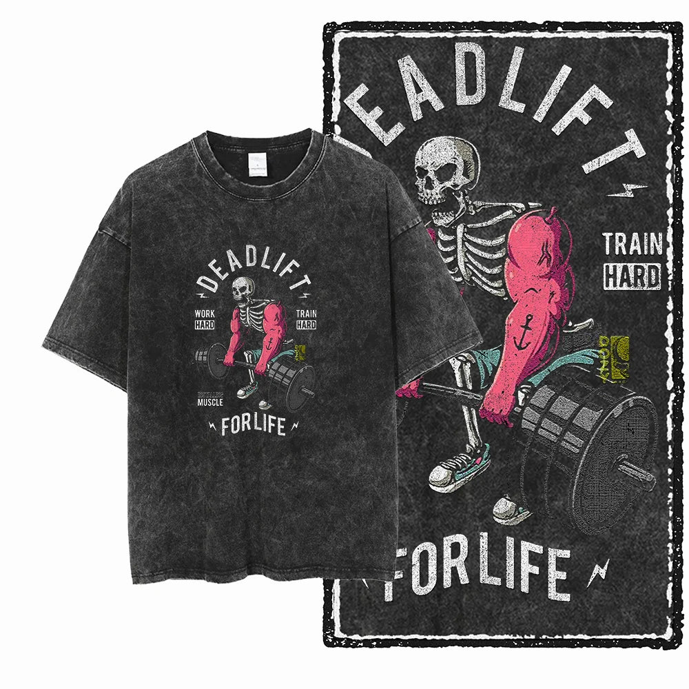 YG Elite Bodybuilding™ Acid-Wash Premium Cotton Tee