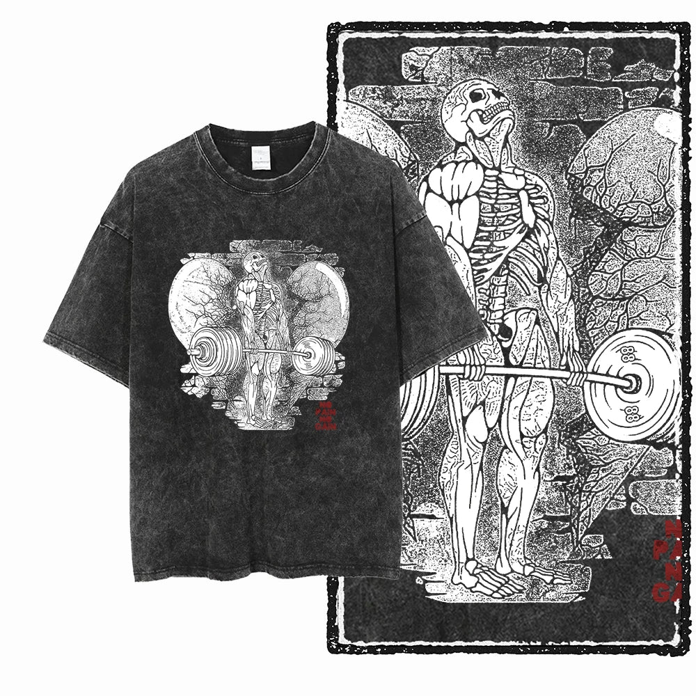 YG Elite Bodybuilding™ Acid-Wash Premium Cotton Tee