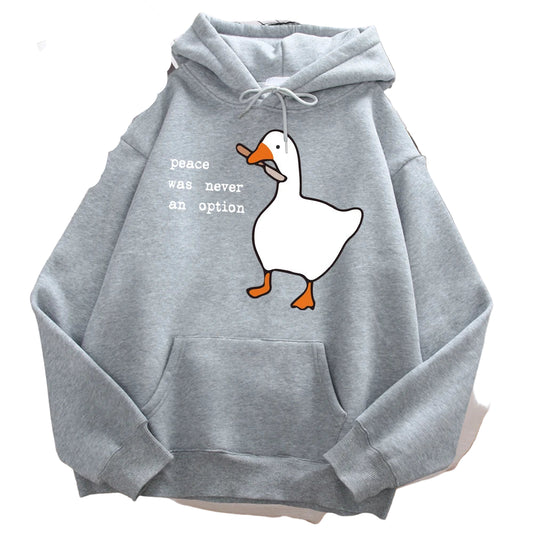 Peace Was Never An Option Printed Sweatshirt Oversize Autumn Hooded Hipster Soft Hoodies