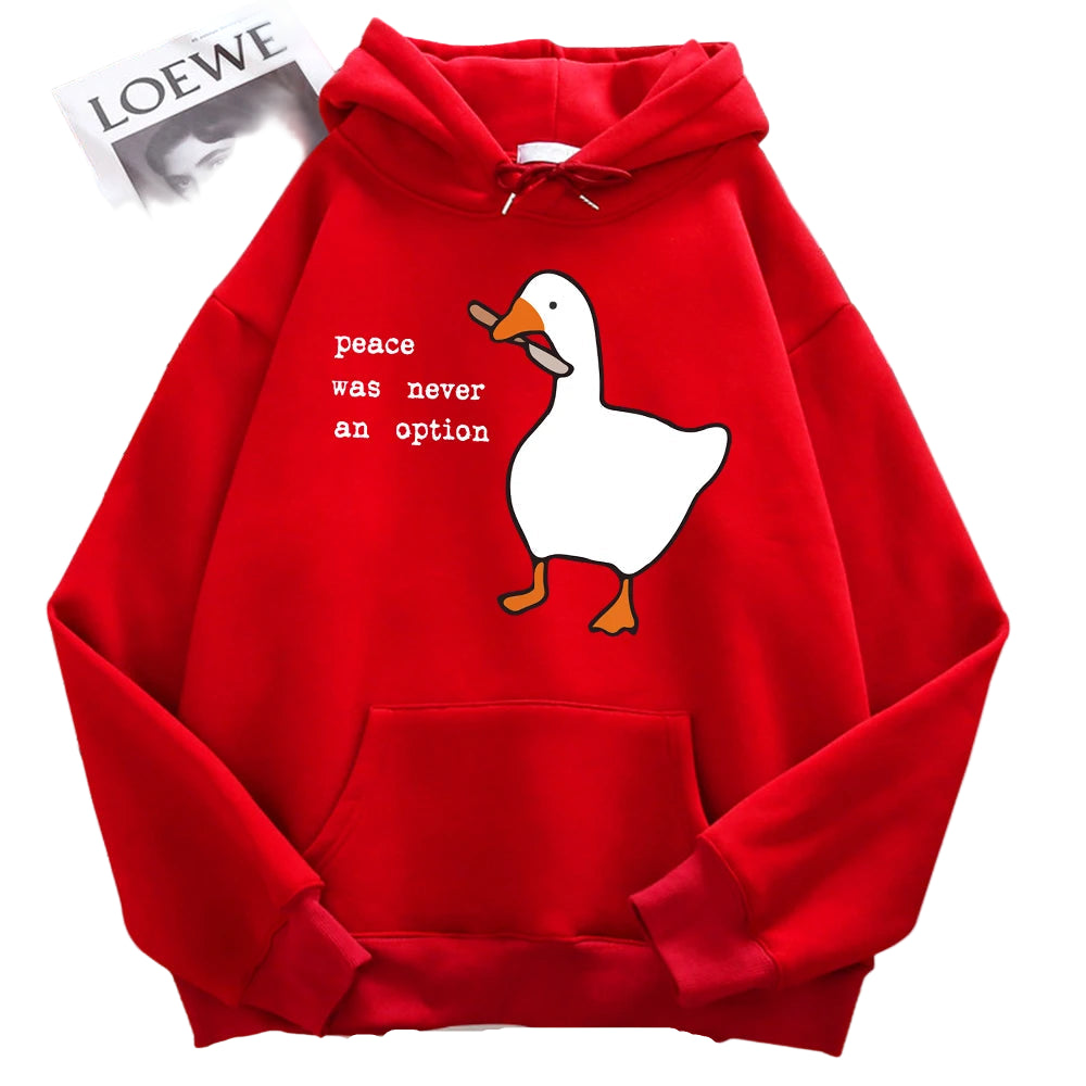 Peace Was Never An Option Printed Sweatshirt Oversize Autumn Hooded Hipster Soft Hoodies